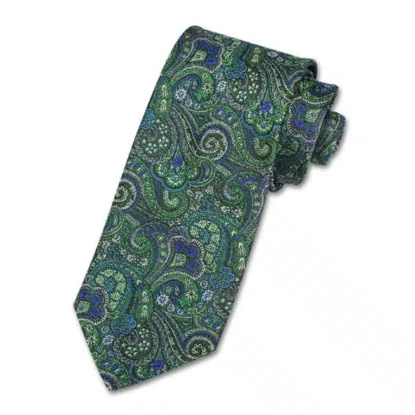 Krawatte mit grünem Paisleymuster